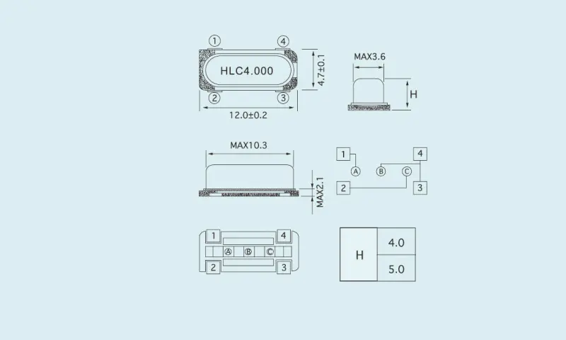 Risonatore al cristallo di quarzo HC-49S/4PD
