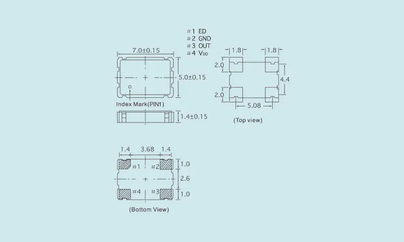 Risonatore al cristallo di quarzo OSC 3,2&times;2,5