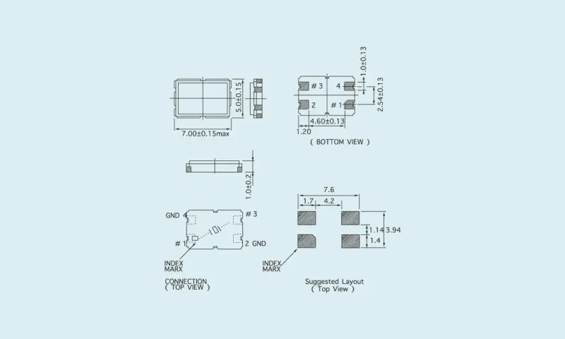 Risonatore in cristallo di quarzo SMD 7.0&times;5.0