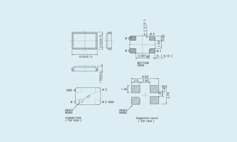 Risonatore al cristallo di quarzo SMD 5.0&times;3.2